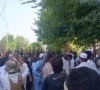 police personnel stage a protest in bannu against the transfer of seven k p police officials to other districts photo express