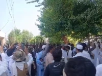 police personnel stage a protest in bannu against the transfer of seven k p police officials to other districts photo express