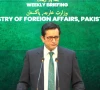 foreign office spokesperson sajjad haider khan addresses a weekly press briefing in islamabad screengrab