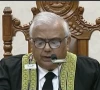 federal constitutional court chief justice aminuddin khan speaks at an event in islamabad on tuesday screengrab