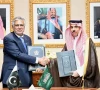 deputy prime minister and foreign minister ishaq dar and saudi foreign minister prince faisal bin farhan al saud sign an agreement abolishing visa requirements for holders of diplomatic and official special passports on the sidelines of the un general assembly in new york photo fo
