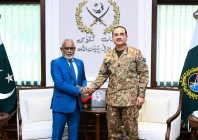 field marshal syed asim munir chief of defence forces and chief of army staff shakes hands with maldivian speaker abdul raheem abdullah during a meeting at general headquarters in rawalpindi on september 24 photo ispr field marshal syed asim munir chief of defence forces and chief of army staff shakes hands with maldivian speaker abdul raheem abdullah during a meeting at general headquarters in rawalpindi on september 24 photo ispr