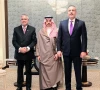 deputy prime minister and foreign minister ishaq dar meets his saudi and turkish counterparts prince faisal bin farhan al saud and hakan fidan on the sidelines of the un general assembly in new york on september 25 photo foreignoffice x