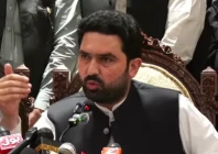 khyber pakhtunkhwa chief minister sohail khan afridi addresses a press conference at the chief minister s house in peshawar on friday screengrab