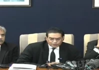 pti secretary general salman akram raja addresses a press conference in islamabad on monday screengrab