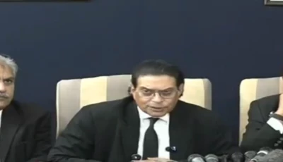 pti secretary general salman akram raja addresses a press conference in islamabad on monday screengrab