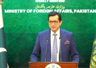 foreign office spokesperson sajjad haider khan speaks during the weekly press briefing in islamabad on friday screengrab
