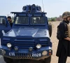 police personnel stand guard in bannu following an operation in which wanted commander zainullah alias salar was killed on saturday photo express