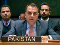 pakistan s acting permanent representative to the un ambassador usman jadoon addresses a un security council briefing on the humanitarian and political situation in syria photo x