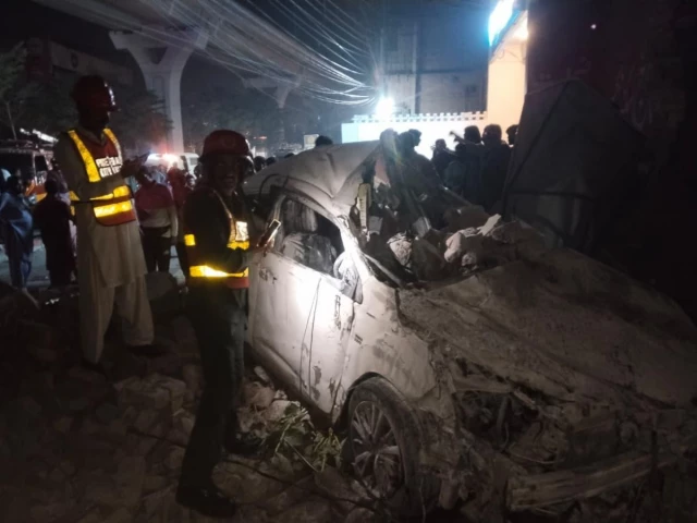 the wreckage of the car that overturned and caught fire on bosan road in multan on early monday killing five young men photo express the wreckage of the car that overturned and caught fire on bosan road in multan on early monday killing five young men photo express