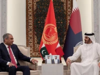 interior minister mohsin naqvi meets his qatari counterpart sheikh khalifa bin hamad bin khalifa al thani in doha on tuesday to discuss strengthening bilateral security cooperation photo interiorministry x