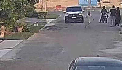 a screengrab from a video shows the car allegedly chasing 15 year old waseem abbas before he was run over in multan