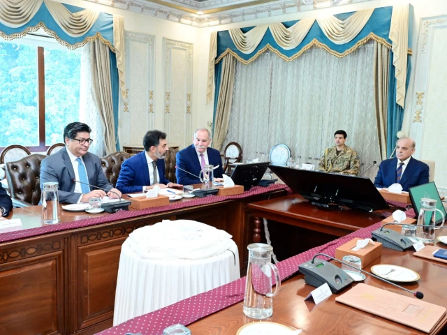 prime minister shehbaz sharif met with mr peter briggs the managing director north american operations of alvarez marsal a m in islamabad on friday photo pmo x prime minister shehbaz sharif met with mr peter briggs the managing director north american operations of alvarez marsal a m in islamabad on friday photo pmo x