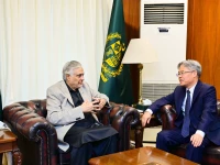 deputy prime minister foreign minister senator mohammad ishaq dar meeting the ambassador of the people s republic of china jiang zaidong at the ministry of foreign affairs on sunday photo fo x