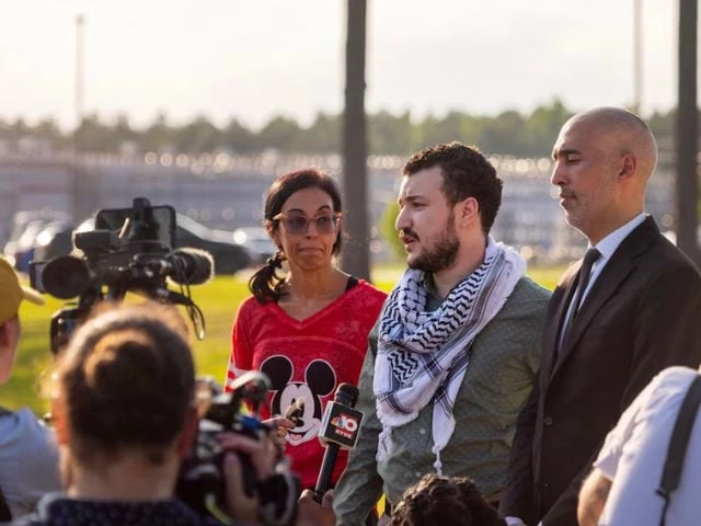 columbia university graduate mahmoud khalil speaks to media after being released from immigration custody in jena louisiana u s june 20 2025 photo reuters columbia university graduate mahmoud khalil speaks to media after being released from immigration custody in jena louisiana u s june 20 2025 photo reuters