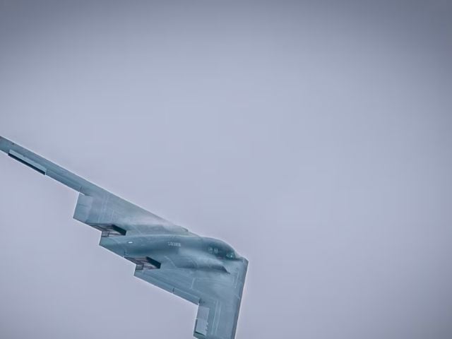 U.S. Air Force B-2 Spirit bomber, assigned to the 509th Bomb Wing out of Whiteman Air Force Base, Missouri, performs a fly-over during the Speed of Sound Airshow, at Rosecrans Air National Guard Base in St. Joseph, Missouri, U.S. September 14, 2024.  U.S. Air National Guard Photo:EUTERS