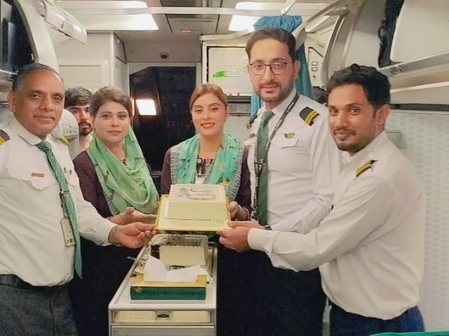 PIA, the national airline, celebrated nation’s 78th Independence Day on 14 August 2025 in the air. Photo: Express