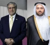 deputy prime minister and foreign minister ishaq dar l qatari minister of state for foreign affairs mohammad bin abdulaziz al khulaifi r