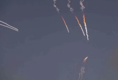 iranian missiles are launched as iran s revolutionary guards said they had carried out attacks against a us base in jordan and 21 other targets in the gulf on wednesday in retaliation for american strikes around the strait of hormuz from a location given as tehran iran released june 10 2026 in this still image taken from a video reuters