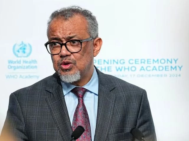 tedros adhanom ghebreyesus the who director general delivers his speech after inaugurating the who academy campus which promotes lifelong learning across the health sector in lyon france december 17 2024 photo reuters tedros adhanom ghebreyesus the who director general delivers his speech after inaugurating the who academy campus which promotes lifelong learning across the health sector in lyon france december 17 2024 photo reuters