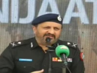 sindh inspector general of police javed alam odho speaking to the media photo screengrab express