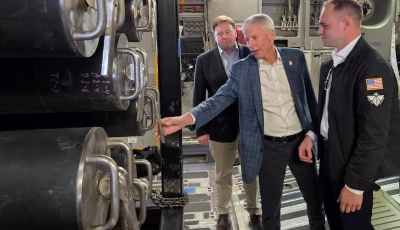 us energy secretary chris wright and u s under secretary of defense for acquisition and sustainment michael duffey on board a c 17 cargo plane that transported valar atomics ward nuclear microreactor from march air force base in california to hill air force base in utah at the hill air force base in utah us february 15 2026 photo reuters us energy secretary chris wright and u s under secretary of defense for acquisition and sustainment michael duffey on board a c 17 cargo plane that transported valar atomics ward nuclear microreactor from march air force base in california to hill air force base in utah at the hill air force base in utah us february 15 2026 photo reuters