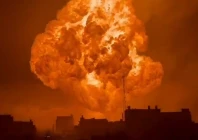 a massive fireball due to the explosion of an lpg tanker in taftan balochistan february 19 2026 photo screengrab