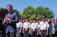 french president emmanuel macron visits emergency forces on the day of the g7 summit in evian les bains france june 15 2026 photo reuters