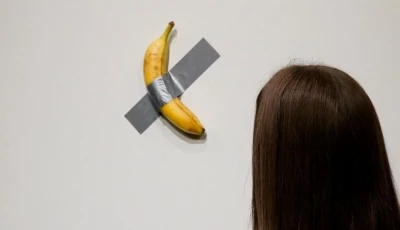 screengrab of italian visual artist maurizio cattelan s conceptual work comedian afp