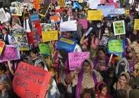 file activists of aurat march group take part in a rally to mark pakistan s national women s day in lahore on february 12 2025 photo afp