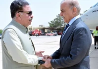 balochistan governor jaffar khan mandokhail recieves prime minister shehbaz sharif as he arrives in quetta today on a day long visit pmo