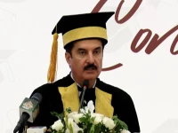 khyber pakhtunkhwa governor faisal karim kundi speaking at the convocation of abaseen university in peshawar photo express