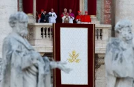 newly elected pope leo xiv cardinal robert prevost of the united states appears on the balcony of st peter s basilica at the vatican may 8 2025 photo reuters