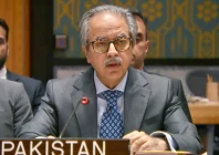 permanent representative of pakistan to the un ambassador asim iftikhar speaking at the un security council emergency meeting on the recent situation in lebanon photo x