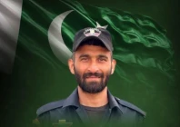 martyred elite force constable gulfam who was killed by terrorists during a joint operation in swat