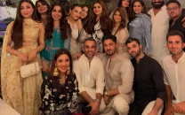 celebrities dazzle in designer outfits at aiman and minal khan s eid bash