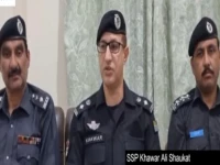 ajk police spokesperson ssp khawar ali shaukat addressing a press briefing in rawalakot screengrab