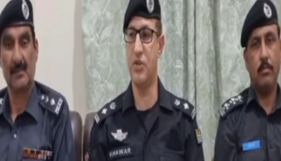 ajk police spokesperson ssp khawar ali shaukat addressing a press briefing in rawalakot screengrab