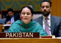 pakistan s counsellor saima saleem speaking at the unsc photo x pakistan s counsellor saima saleem speaking at the unsc photo x
