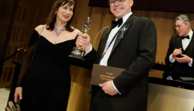 screengrab of pavel talankin winner of the oscar for best documentary feature film for mr nobody against putin reuters