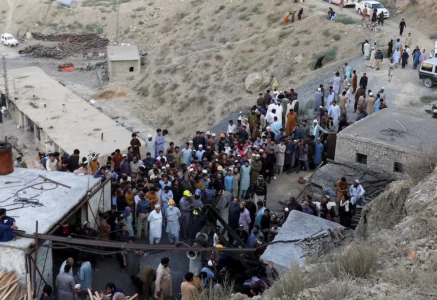 people gather after an explosion buried parts of a coal mining complex on the outskirts of quetta pakistan july 30 2026 photo reuters