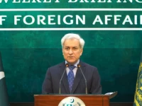 foreign office spokesperson tahir andrabi speaking at the fo weekly press briefing screengrab