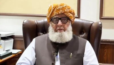 jamiat ulema e islam fazl jui f chief maulana fazlur rehman speaking in a video message screengrab