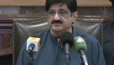 sindh chief minister murad ali shah speaking at a press conference in karachi photo screengrab