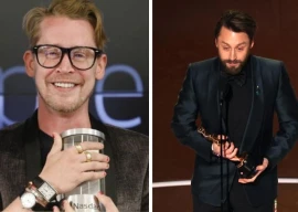 macaulay culkin tears up as kieran culkin wins oscar