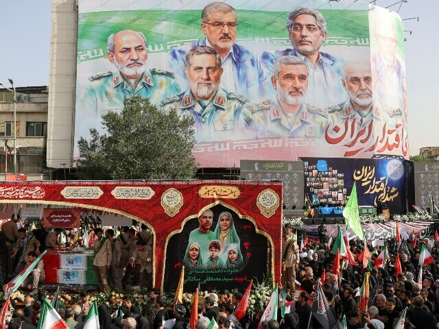 People attend the funeral procession of Iranian military commanders, nuclear scientists and others killed in Israeli strikes, in Tehran, Iran on June 28, 2025. — Reuters