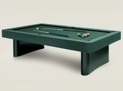 herm s unveils ultra luxury pool table with matching designer cue sticks