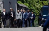 members of the chinese delegation leave a residence where trade talks between chinese and u s delegations take place in geneva switzerland may 10 2025 photo reuters