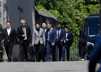 members of the chinese delegation leave a residence where trade talks between chinese and u s delegations take place in geneva switzerland may 10 2025 photo reuters