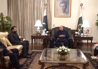 president asif ali zardari meets balochistan chief minister mir sarfraz bugti ppp women s wing president faryal talpur and former balochistan minister mir ali hassan zehri at aiwan e sadr to discuss the security situation in balochistan screengrab